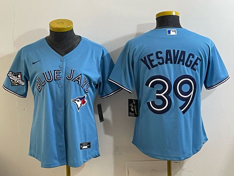 Women 2025 Toronto Blue Jays #39 Yesavage Light blue Game Nike MLB Jersey style 003->women mlb jersey->Women Jersey